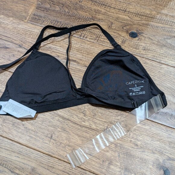 *NEW* (S) Capezio Womens Deep Neck Clear Back Bra - Picture 5 of 5